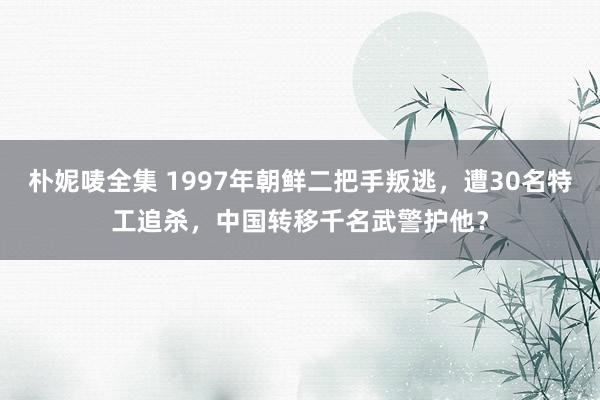 朴妮唛全集 1997年朝鲜二把手叛逃，遭30名特工追杀，中国转移千名武警护他？