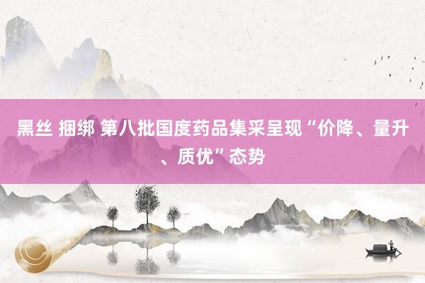 黑丝 捆绑 第八批国度药品集采呈现“价降、量升、质优”态势