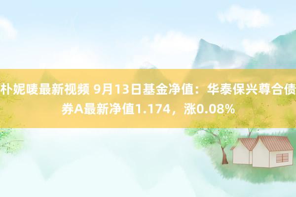 朴妮唛最新视频 9月13日基金净值：华泰保兴尊合债券A最新净值1.174，涨0.08%