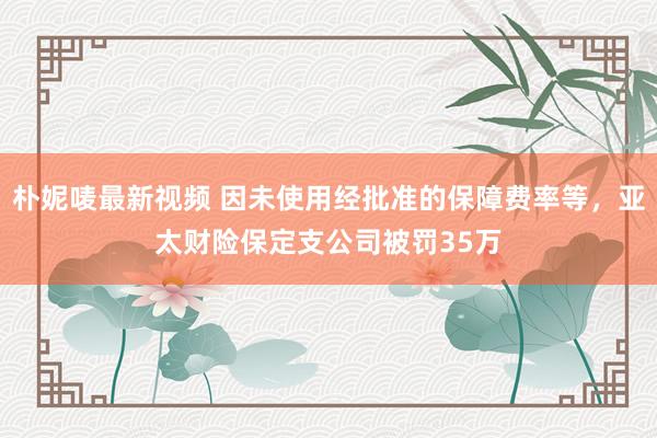 朴妮唛最新视频 因未使用经批准的保障费率等，亚太财险保定支公司被罚35万