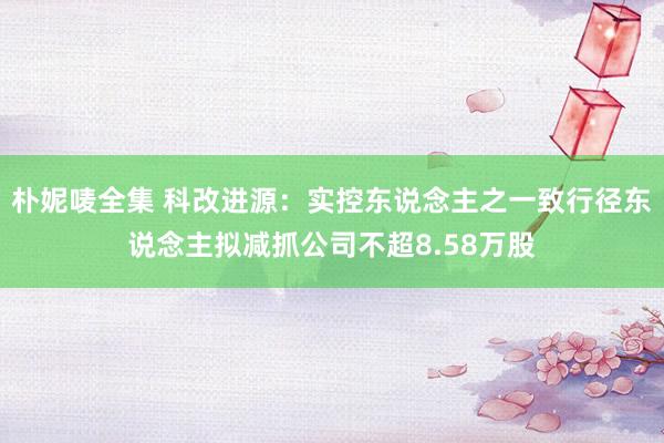 朴妮唛全集 科改进源：实控东说念主之一致行径东说念主拟减抓公司不超8.58万股