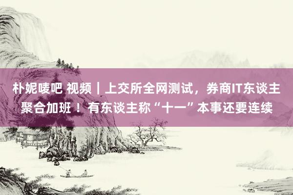 朴妮唛吧 视频｜上交所全网测试，券商IT东谈主聚合加班 ！有东谈主称“十一”本事还要连续