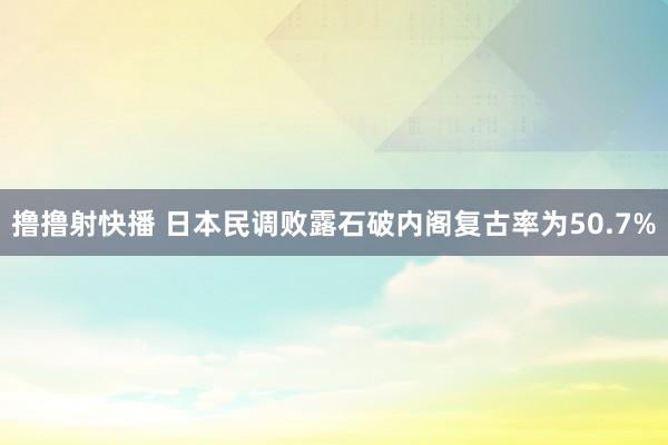 撸撸射快播 日本民调败露石破内阁复古率为50.7%