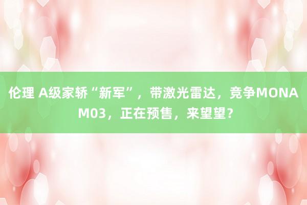 伦理 A级家轿“新军”，带激光雷达，竞争MONA M03，正在预售，来望望？