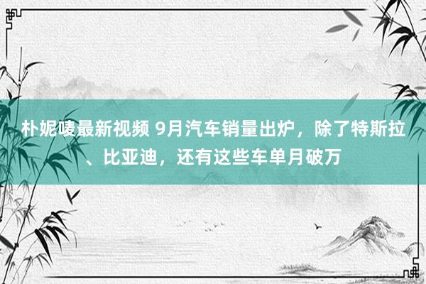 朴妮唛最新视频 9月汽车销量出炉，除了特斯拉、比亚迪，还有这些车单月破万