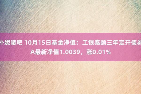 朴妮唛吧 10月15日基金净值：工银泰颐三年定开债券A最新净值1.0039，涨0.01%