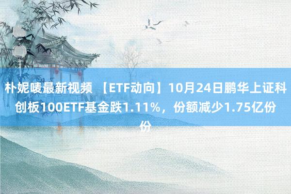 朴妮唛最新视频 【ETF动向】10月24日鹏华上证科创板100ETF基金跌1.11%，份额减少1.75亿份