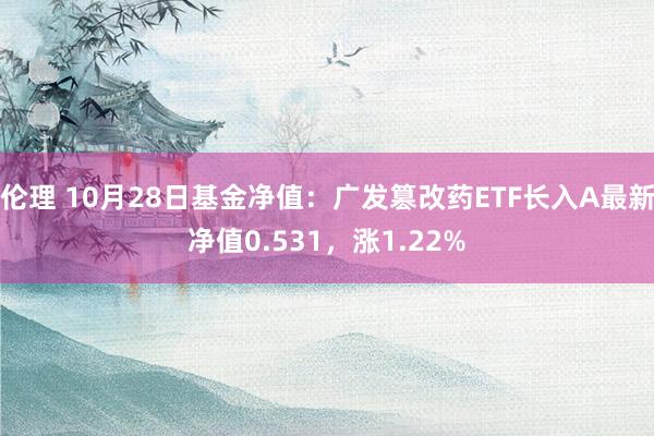 伦理 10月28日基金净值：广发篡改药ETF长入A最新净值0.531，涨1.22%