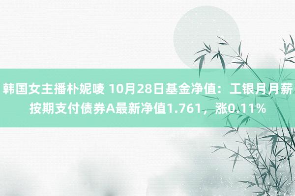 韩国女主播朴妮唛 10月28日基金净值：工银月月薪按期支付债券A最新净值1.761，涨0.11%