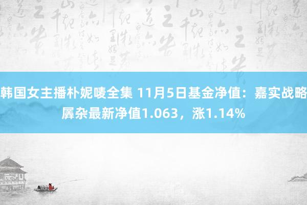 韩国女主播朴妮唛全集 11月5日基金净值：嘉实战略羼杂最新净值1.063，涨1.14%