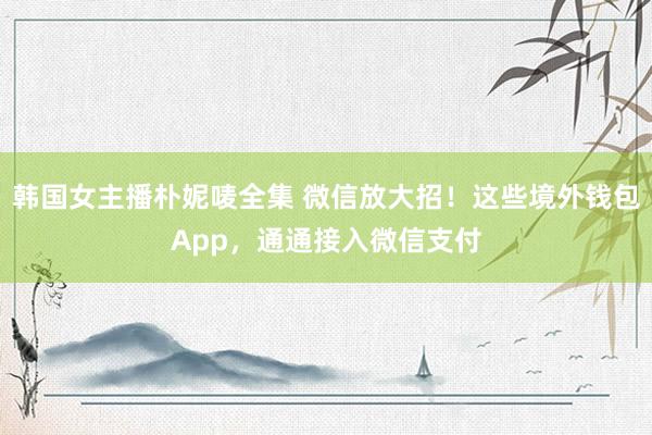 韩国女主播朴妮唛全集 微信放大招！这些境外钱包App，通通接入微信支付