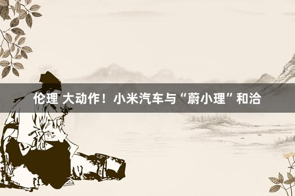 伦理 大动作！小米汽车与“蔚小理”和洽