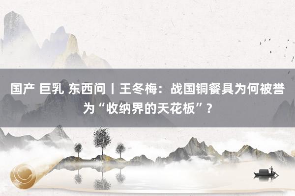 国产 巨乳 东西问丨王冬梅：战国铜餐具为何被誉为“收纳界的天花板”？