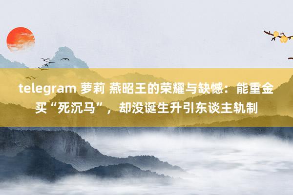 telegram 萝莉 燕昭王的荣耀与缺憾：能重金买“死沉马”，却没诞生升引东谈主轨制