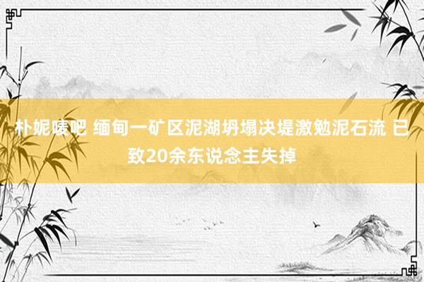 朴妮唛吧 缅甸一矿区泥湖坍塌决堤激勉泥石流 已致20余东说念主失掉